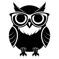 Download A Cool Vintage  Owl With Sun Glasses,  Vector Illustration . This Icon Concept Isolated Premium Vector. Flat Cartoon Style Svg File For Design.