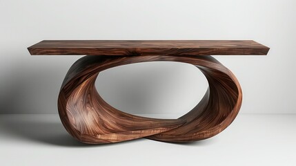  narrow console table with modern design on white surface and plain white background,-