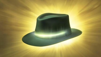 Dark hat glows in golden light