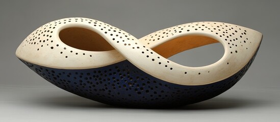 Abstract ceramic sculpture with intricate holes