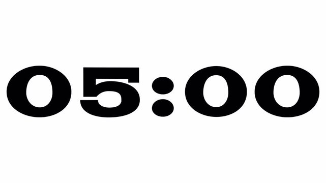 Countdown animation 10 second on white background.  timer on stopwatch. 4K video