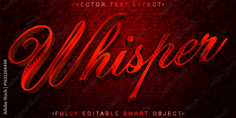 Poster eerie whisper ghost shadow haunt style vector fully editable smart object text effect