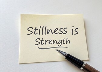 note saying stillness is strength