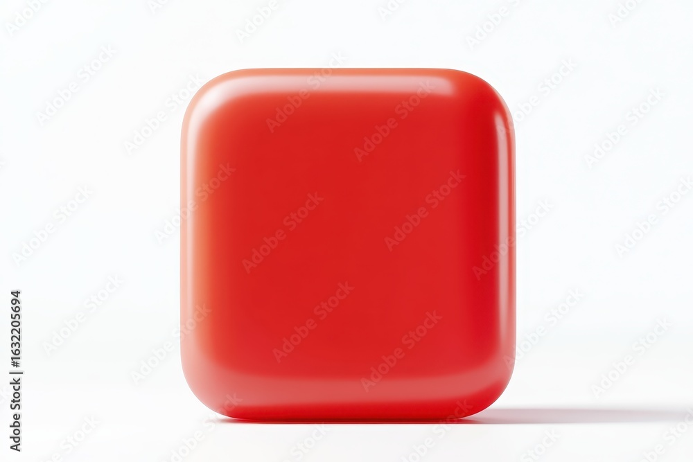 Poster a vibrant red square object with rounded edges.