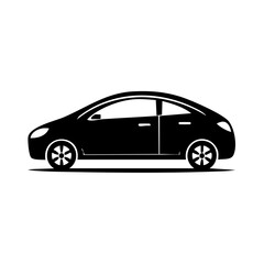 Fototapeta premium Black Car Illustration Modern Silhouette Isolated Design Transportation Concept