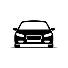 Fototapeta premium Modern Car Front View Silhouette Simple Automotive Vector Icon
