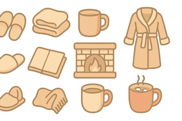 Cozy elements for a relaxing home atmosphere in autumn evenings