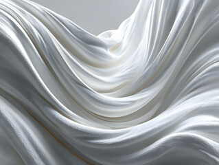 Obraz premium Curtain white wave and soft shadow and blur. frabic shapes curve designs. abstract backround on isolated.