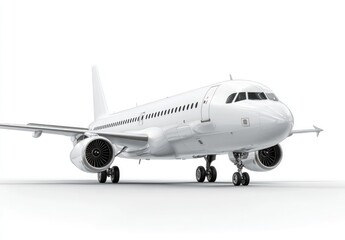 Obraz premium White passenger jet on white background