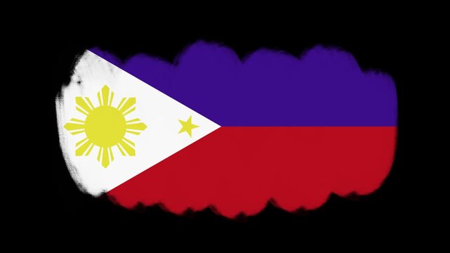 Philippines flag created with brush strokes