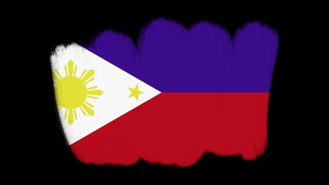 Philippines flag created with brush strokes