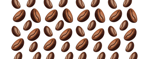 Seamless Coffee Beans Pattern – Vector Background Design for Cafes and Packaging