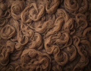 Textured brown wool fabric laid flat, cozy warm lighting, fine fiber details.