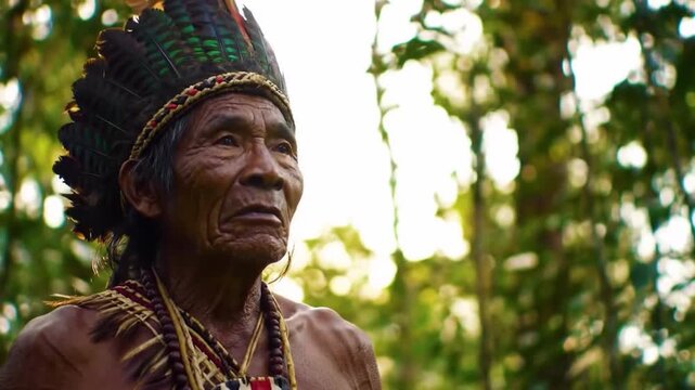 "A man from the Himba tribe with red ochre hair, staring into the camera, soft background blur, high-resolution portrait