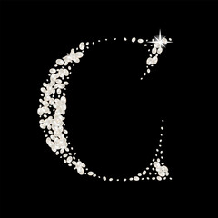 Capital Letters of English alphabet. luxury and elegant font glamour style