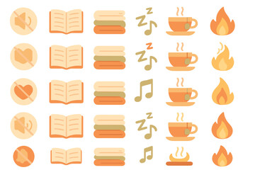 Cozy reading experience with relaxing elements and warm beverages