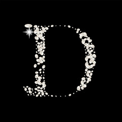 Capital Letters of English alphabet. luxury and elegant font glamour style