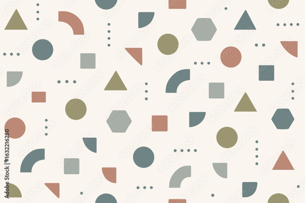 Poster colorful geometric shapes create a playful and modern pattern on a neutral background for design ins