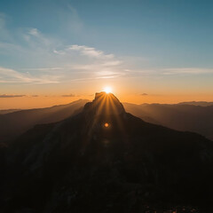 sunset in the mountains