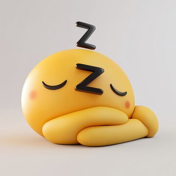 A resting, sleeping, yellow cartoon character.