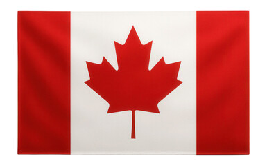 Obraz premium The image shows the Canadian flag with a red maple leaf centered between two vertical red bands on a transparent background.