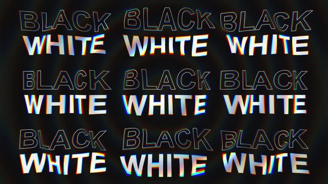 Looping kinetic motion graphic with alternating black and white bold text creating a high contrast urban style animation.