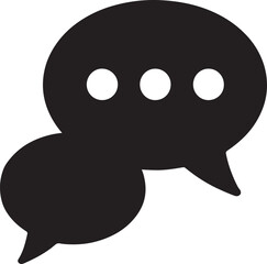 Silhouette vector of chat bubbles with dots typing, representing messaging, typing, and live conversation.