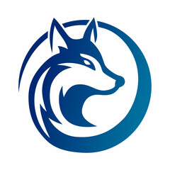 Obraz premium abstract round wolf logo vector