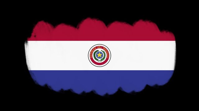Paraguay flag created with brush strokes