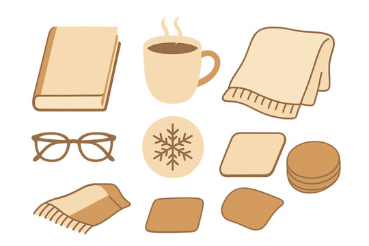 Cozy winter essentials for a quiet evening at home with a warm drink and a good book
