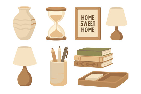 Cozy home decor elements including vases, lamps, and books creating a warm atmosphere for relaxation and comfort