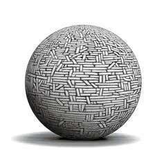 Abstract Monochrome Sphere with Intricate Engraved Patterns