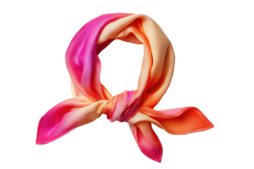 Soft, tied silk scarf in vibrant ombre