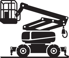 Cherry picker boom lift truck vector isolated on background
