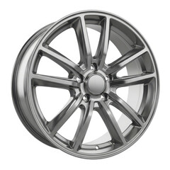 Obraz premium Silver alloy car wheel isolated on white background