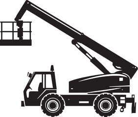 Cherry picker boom lift truck vector isolated on background