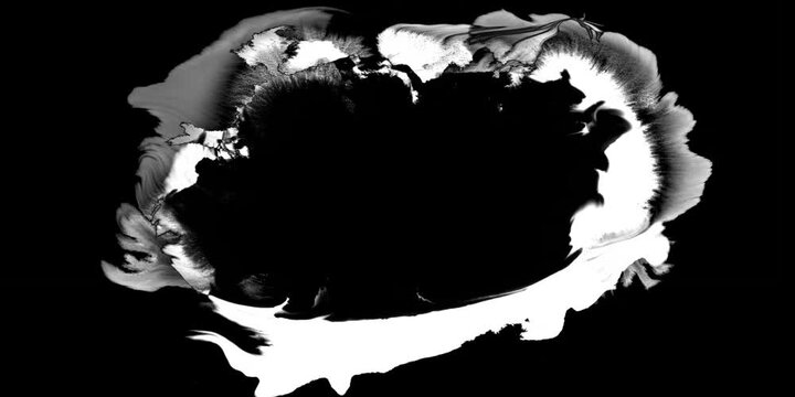 Black ink drop on white background