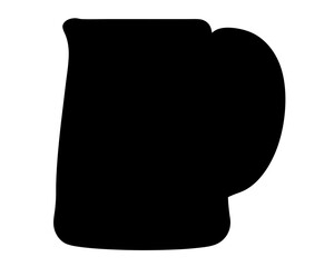 Silhouette of a simple coffee mug with a handle for holding it