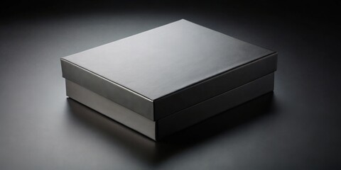 Elegant Black Gift Box on Dark Surface, Ready for a Special Occasion