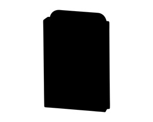 Isolated black silhouette of a tombstone with a decorative top edge