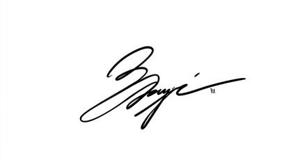 Obraz premium Handwritten signature, flowing script style