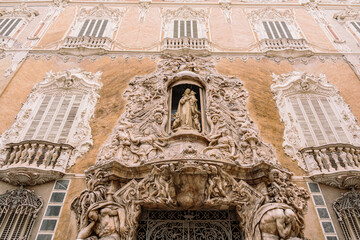 Baroque Marble Sculpture on Historic Valencia Palace