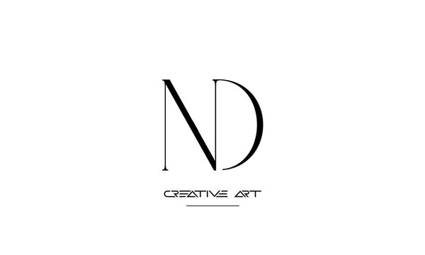 ND, DN, N, D abstract letters logo monogram