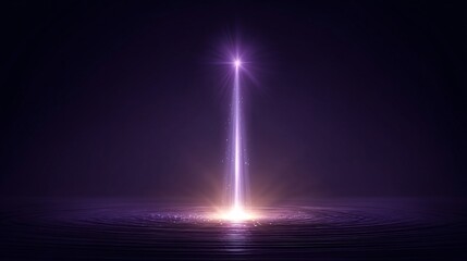 illustration of a single, brilliant stem cell radiating a powerful light, illuminating the surrounding area where previously damaged cells are being repaired and renewed. This is set against 