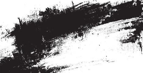 Rough ink brush stroke texture brush stroke on a transparent background, creating a textured, artistic design element with high contrast and a minimalist aesthetic