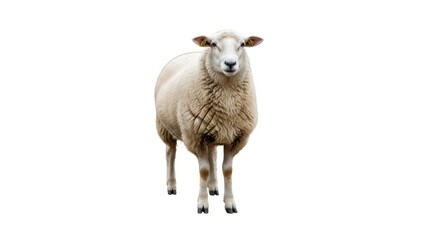 Fototapeta premium friendly sheep facing forward highresolution stock photo for agriculture farming and textile design projects