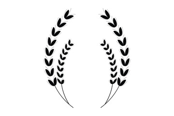 wheat icon, agriculture rice icon, ears of wheat vector illustration.