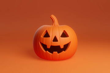 A pumpkin with a smiley face on it, halloween concept