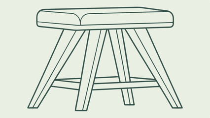 Vector illustration of a wooden stool with minimal design for home decor and furniture design concepts