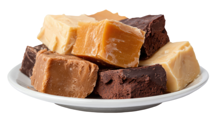 Assorted fudge squares on a plate